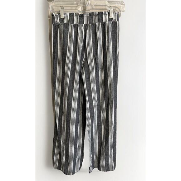 Pink Rose Pants Womens Small Gray & White Striped Pull On Boho Wide Leg (e1) - Picture 2 of 8